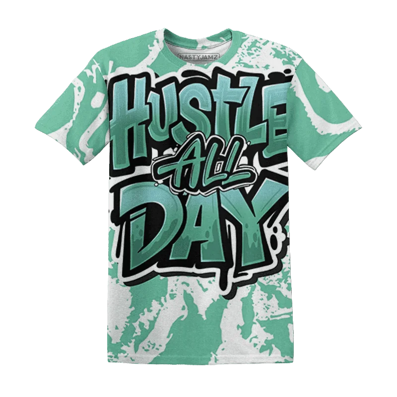 NastyJamz High OG Green Glow 1s T Shirt Match Hustle All Day 3D