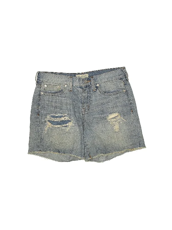 High-Rise Denim Shorts in Light Wash