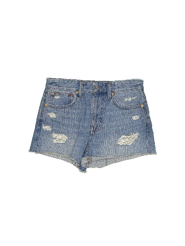 High-Rise Denim Shorts in Light Wash