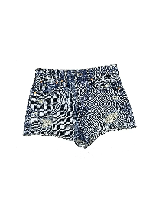 High-Rise Denim Shorts in Light Wash