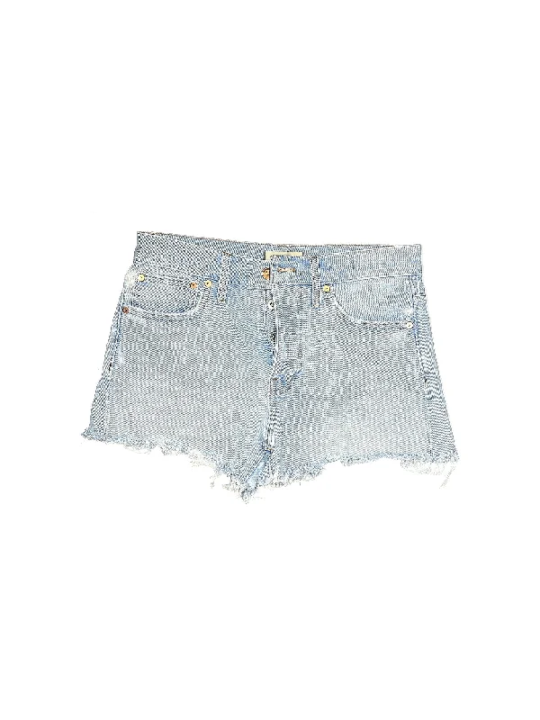 Mid-Rise Denim Shorts in Light Wash